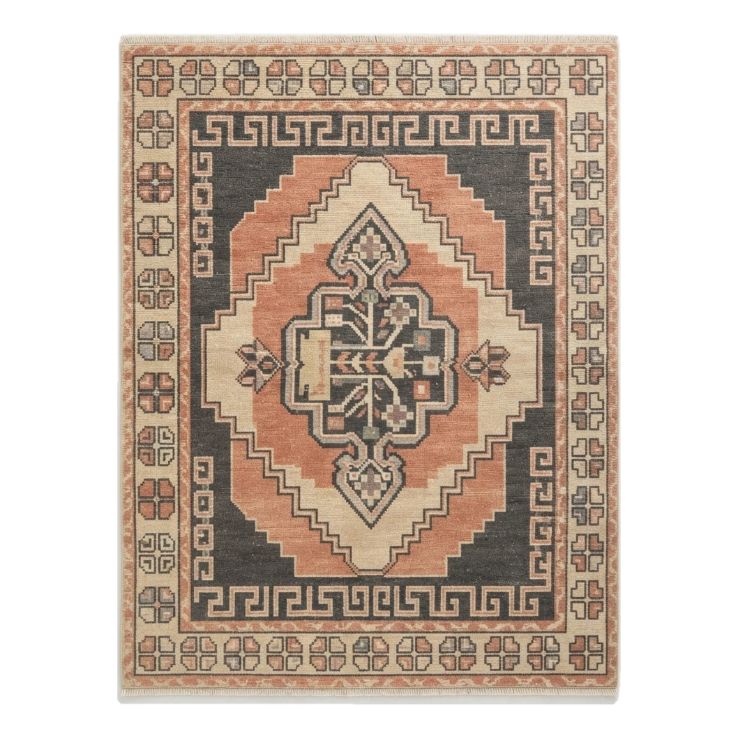 Coral Dusk Medallion Hand Knotted Rug - alternate view