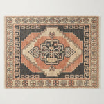 Coral Dusk Medallion Hand Knotted Rug - studio photo