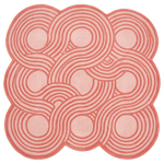 Coral Labyrinth Flow Square Hand Tufted Wool Rug