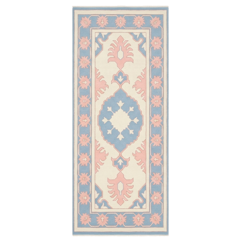 Coral Vignette Hand Knotted Runner Rug 