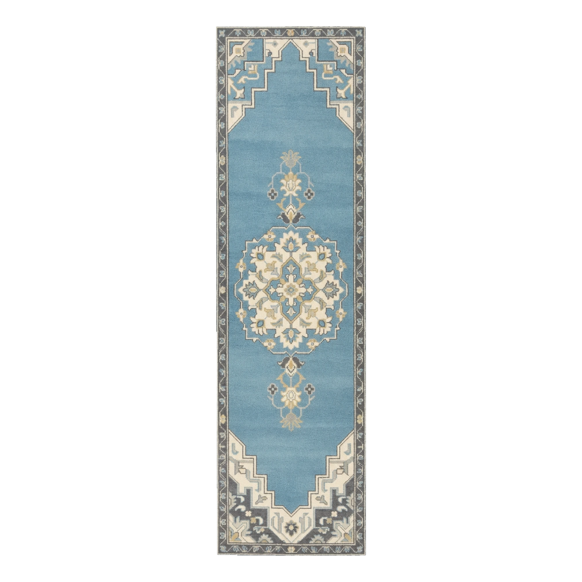 Cornflower Anatolian Star Hand Tufted Runner Rug