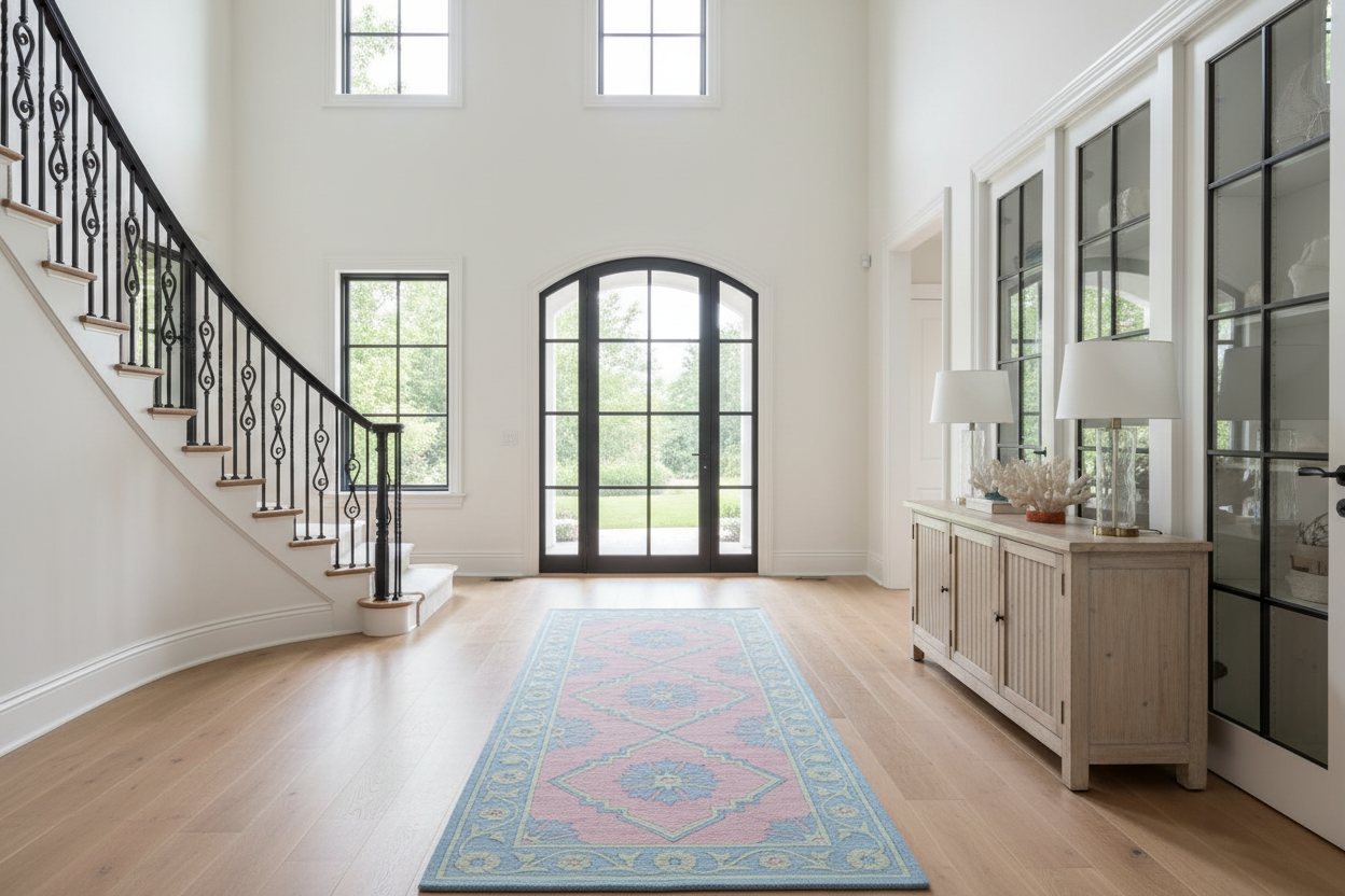 Cornflower Diamond Hand Tufted Wool Runner Rug