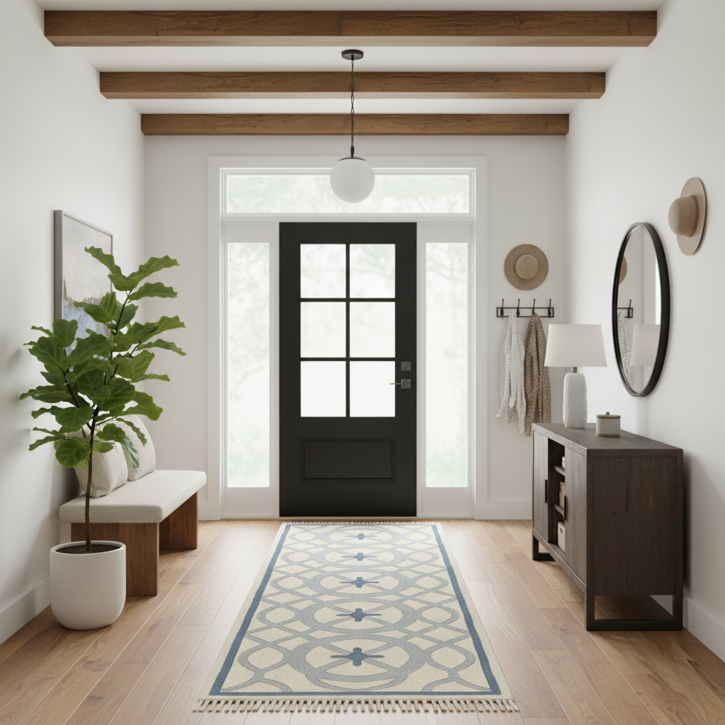 Cosmic Trellis Hand Knotted Runner Rug