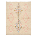 Cream Kaleidoscope Moroccan Shag Rug