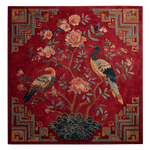 Crimson Crane Garden Hand Tufted Viscose Rug
