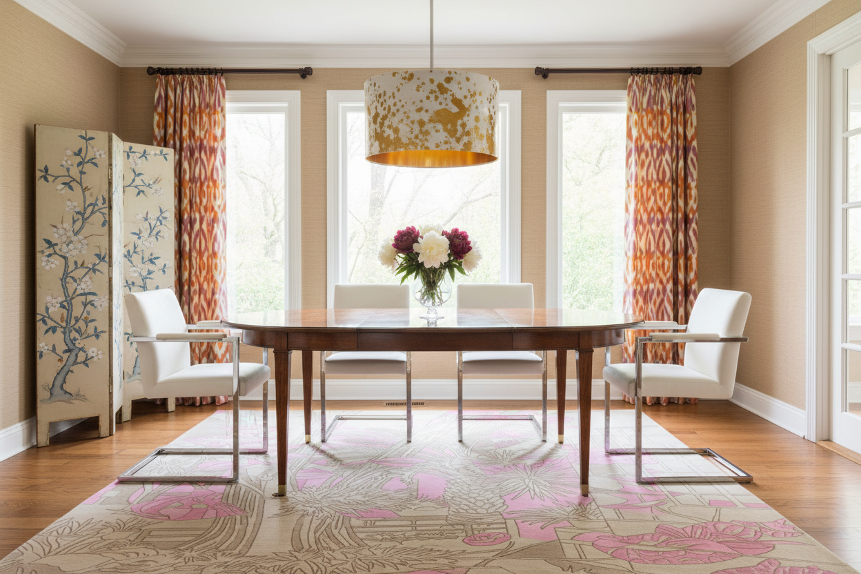 Crimson Oasis Hand Tufted Wool Rug