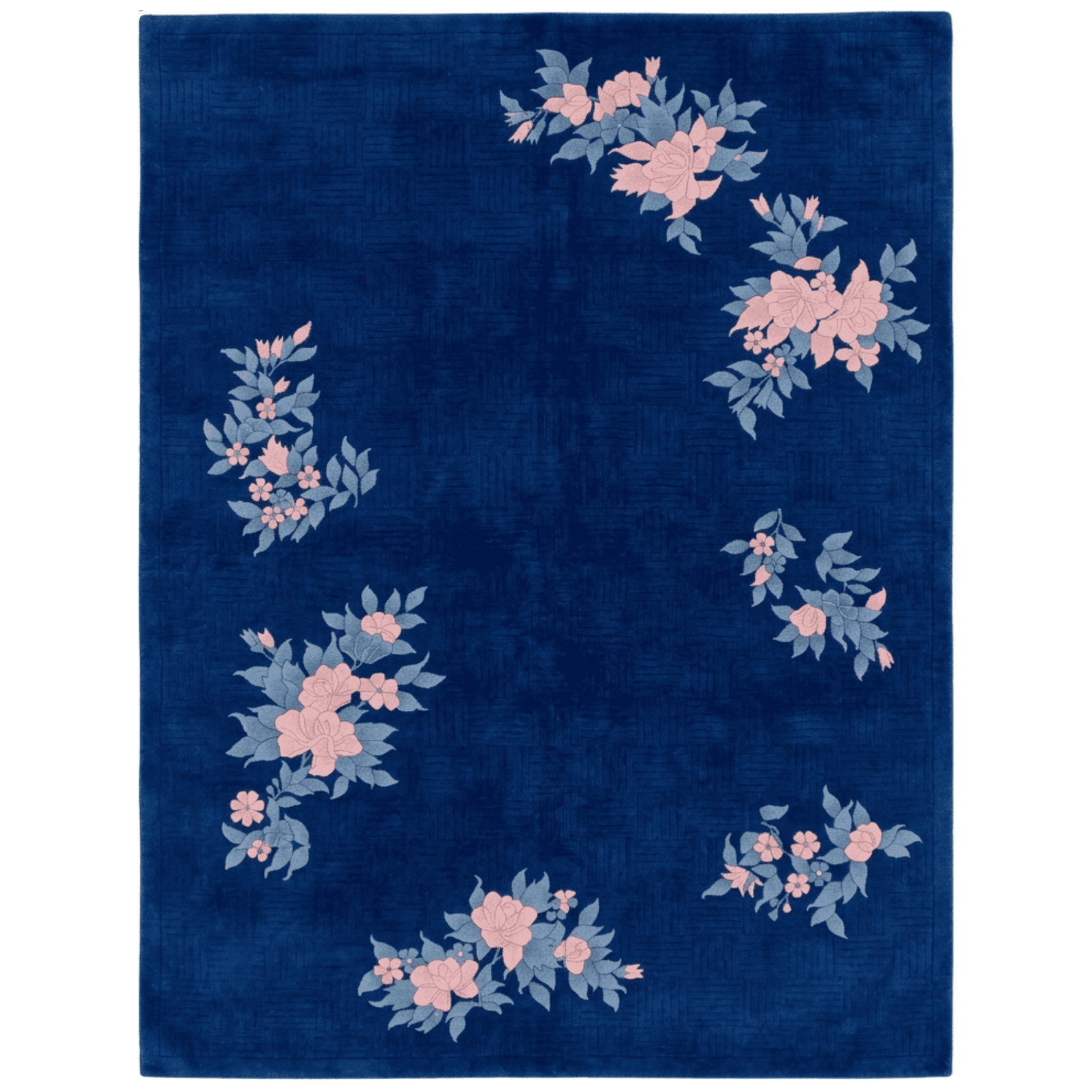 Dark Night Flower Hand Knotted Rug