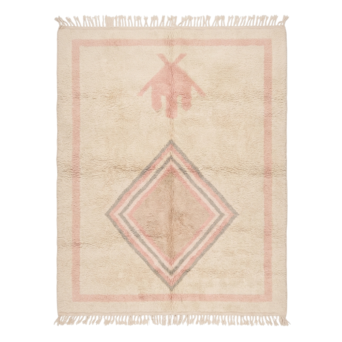 Desert Diamond Frame Moroccan Shag Rug