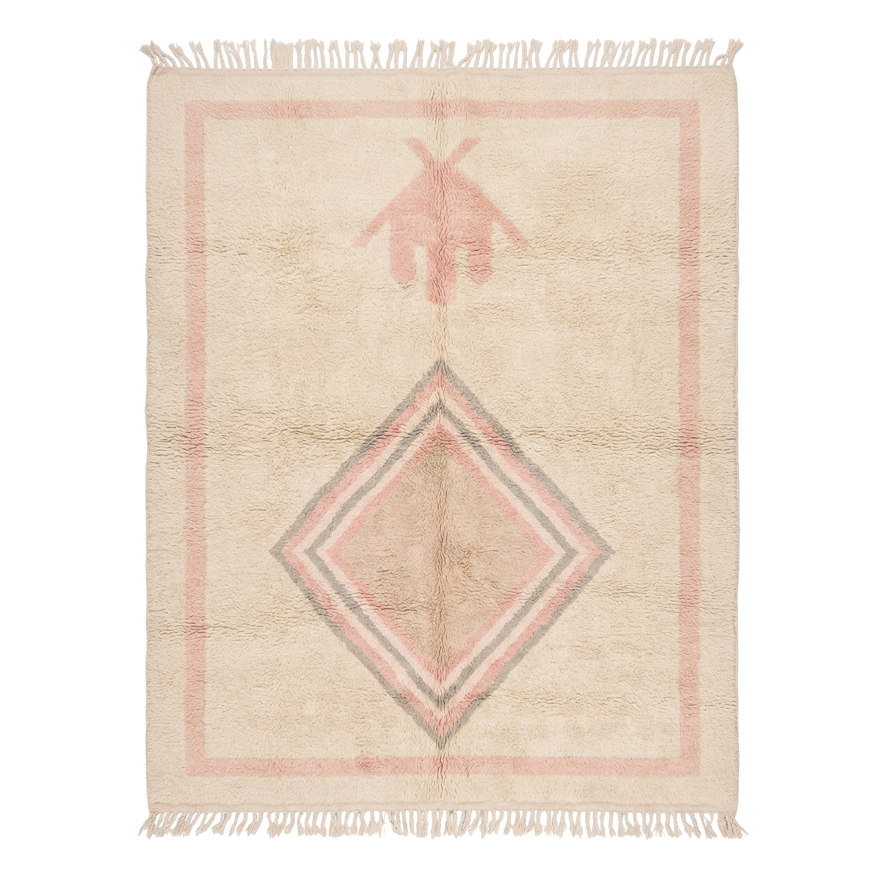 Desert Diamond Frame Moroccan Shag Rug