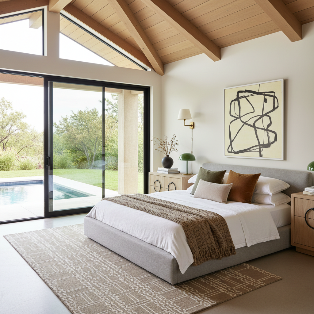 Desert Frame Sequence Square Hand Tufted Wool Rug