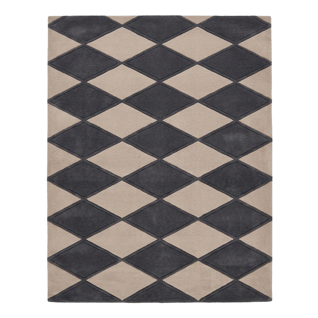 Diamond Tile Hand Tufted Wool Rug 