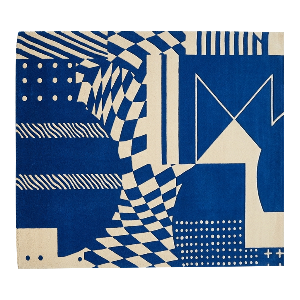 Digital Distortion Hand Tufted Wool Rug 12 x 14 ft