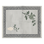 Dove Gray Peony Hand Knotted Rug - alternate view