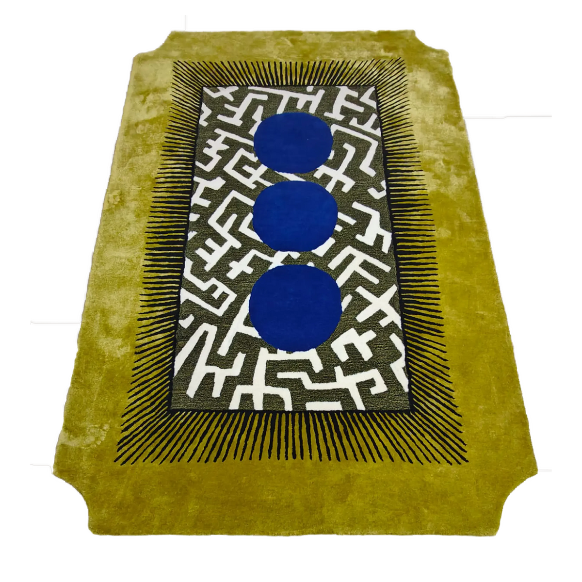 Edged Valley of the Suns Hand Tufted Wool Rug - Chartreuse - MAIA HOMES