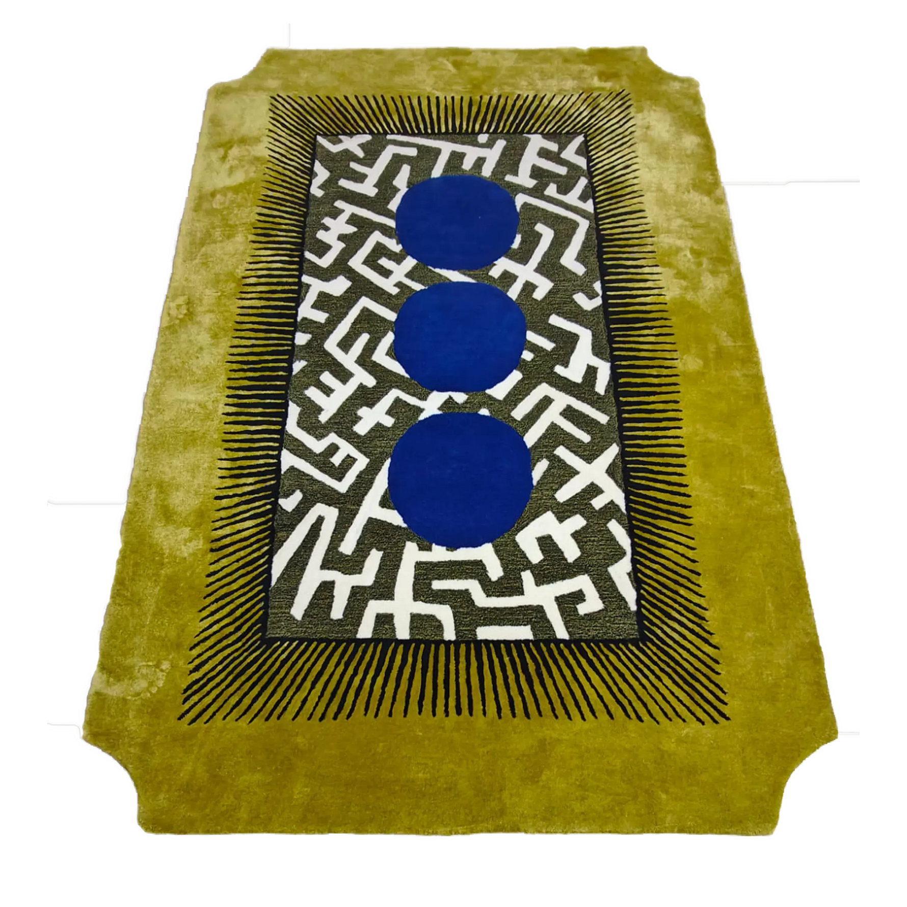 Edged Valley of the Suns Hand Tufted Wool Rug - Chartreuse - MAIA HOMES