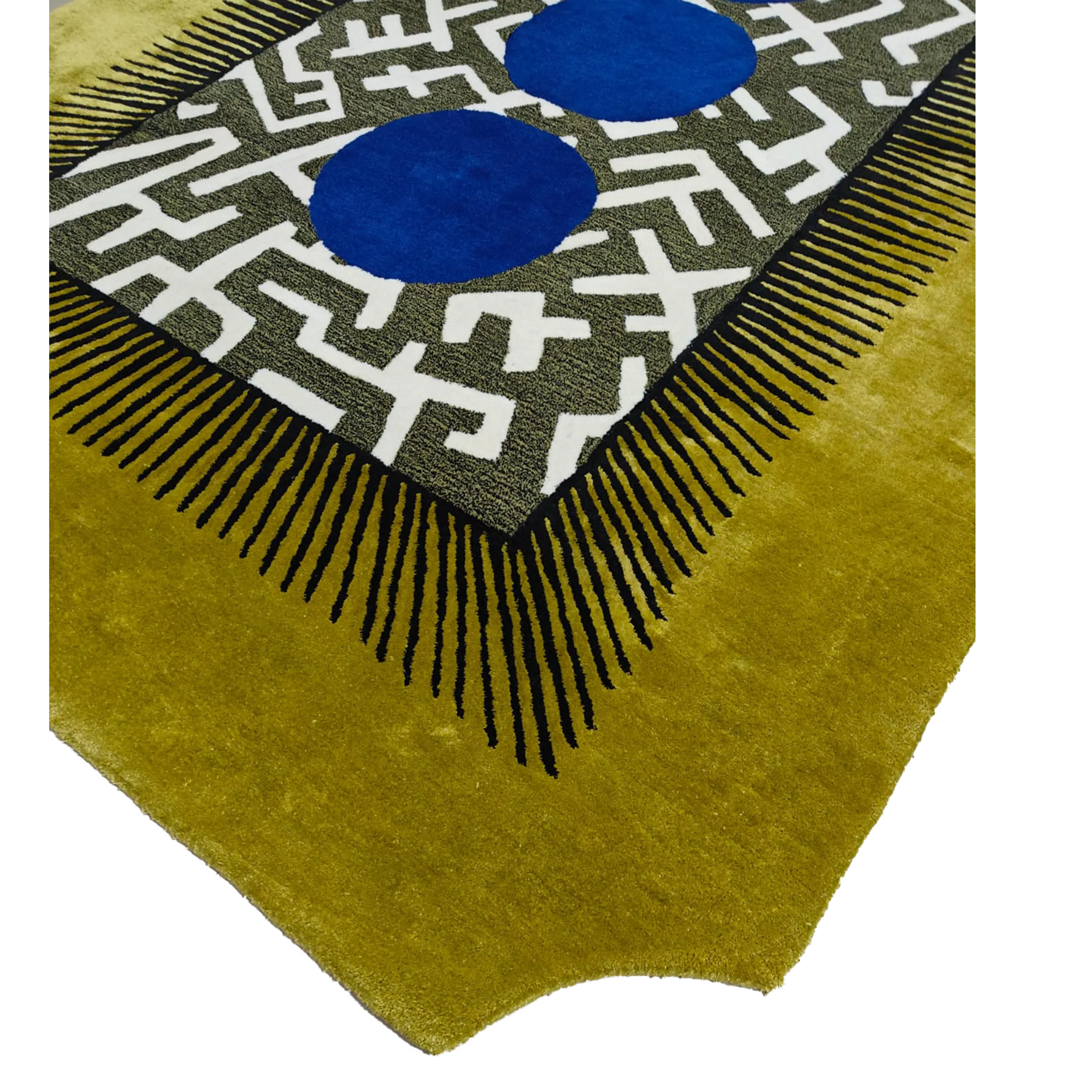 Edged Valley of the Suns Hand Tufted Wool Rug - Chartreuse - MAIA HOMES