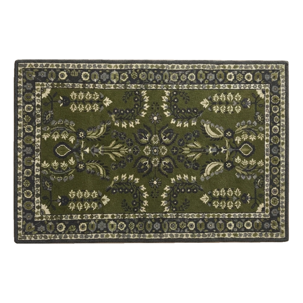 Emerald Peacock Parterre Hand Tufted Wool Rug - alternate view