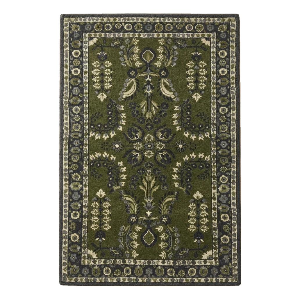 Emerald Peacock Parterre Hand Tufted Wool Rug