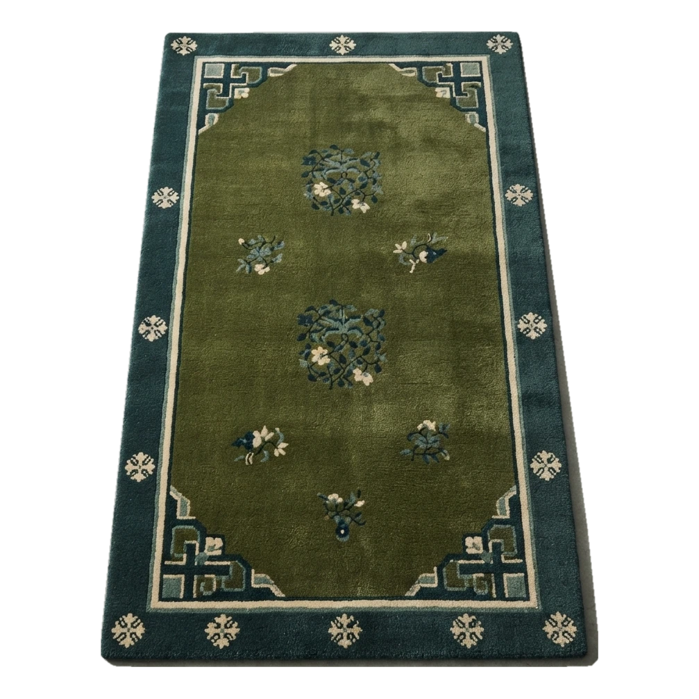 Emerald Peking Garden Hand Tufted Runner Rug