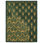 Emerald Gilded Deco Hand Tufted Viscose Rug 