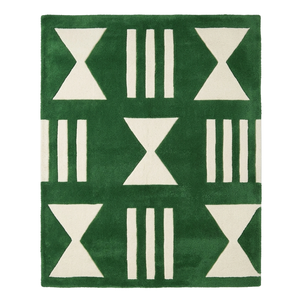 Emerald Hourglass Hand Tufted Viscose Rug