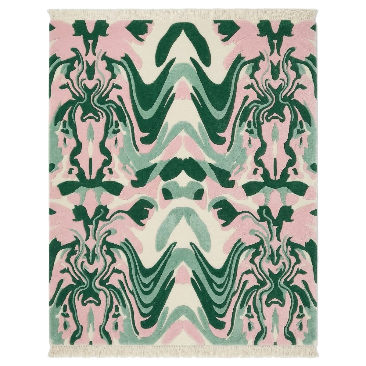 Emerald Psychedelic Hand Knotted Rug