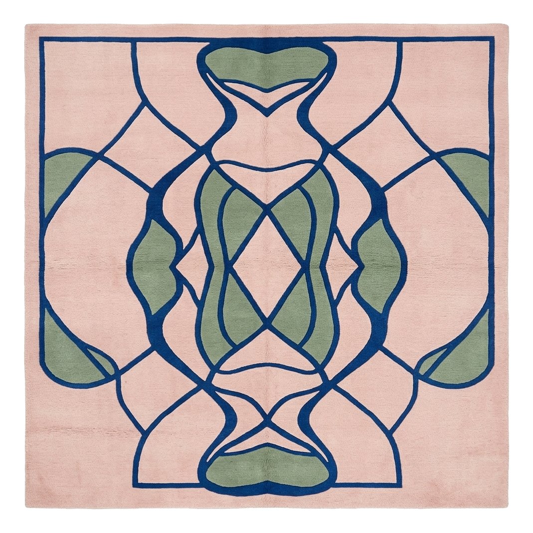 Emerald Wave Mirage Square Hand Tufted Wool Rug