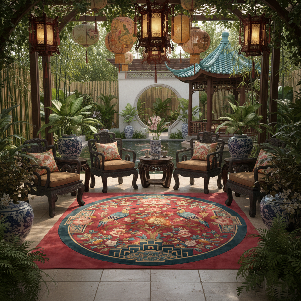 Empress Garden Hand Tufted Square Rug II