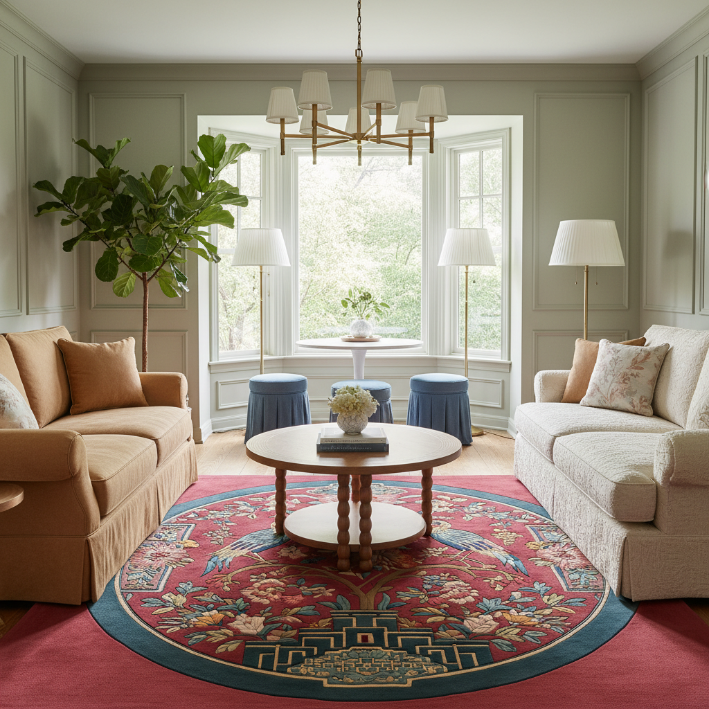 Empress Garden Hand Tufted Square Rug II
