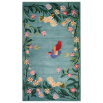 Enchanted Floral Flight Knotted Wool Rug