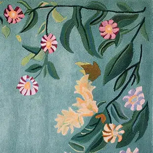 Enchanted Floral Flight Knotted Wool Rug