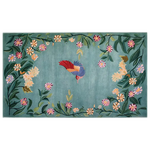 Enchanted Floral Flight Knotted Wool Rug