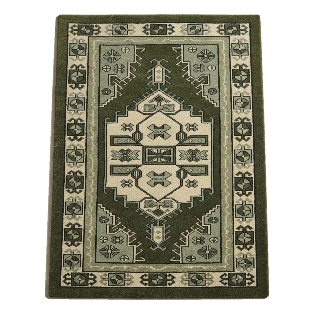 Evergreen Caucasus Shield Hand Tufted Wool Rug
