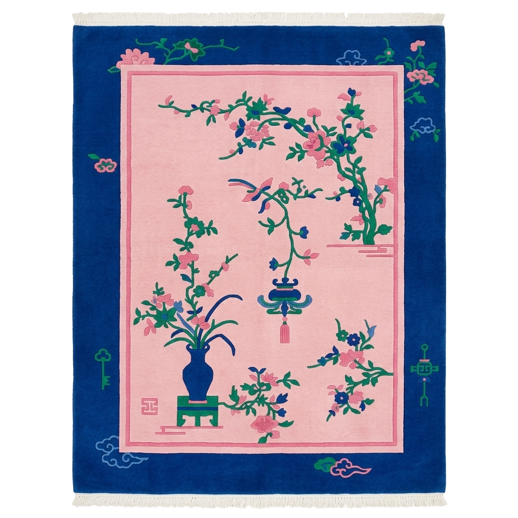 Faded Palace Garden Hand Knotted Rug 