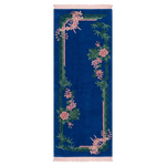 Floral Frame Hand Knotted Runner Rug