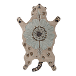 Flower on Animal Silhouette Hand Tufted Wool Rug 
