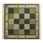 Forest Checkerboard Arrow Flatweave Cotton Dhurrie Rug - alternate view