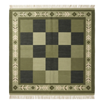 Forest Checkerboard Arrow Flatweave Cotton Dhurrie Rug