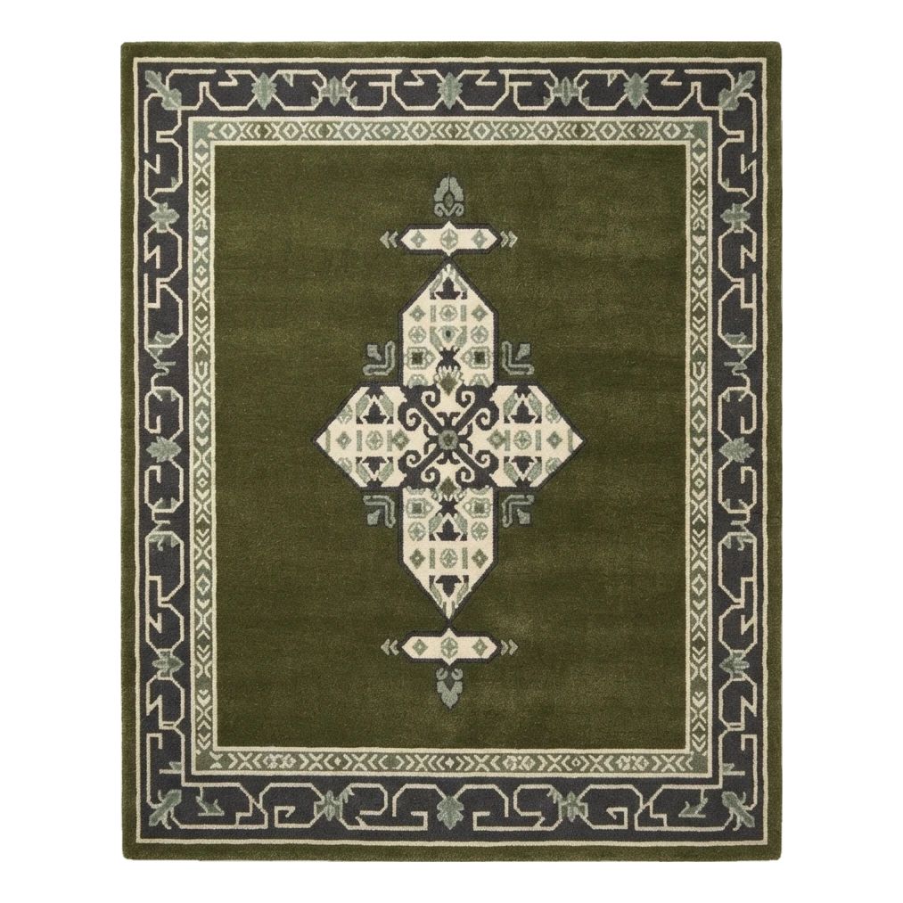 Forest Nomad Compass Hand Tufted Wool Rug