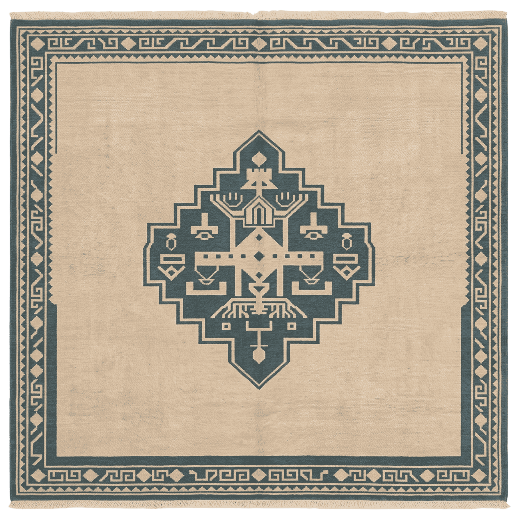 Fortress Grid Hand Knotted Rug