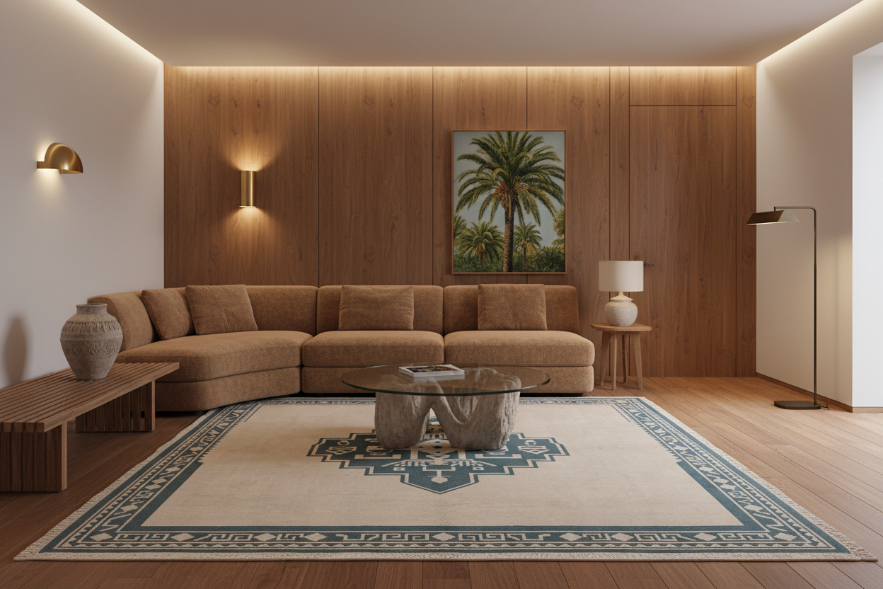 Fortress Grid Hand Knotted Rug