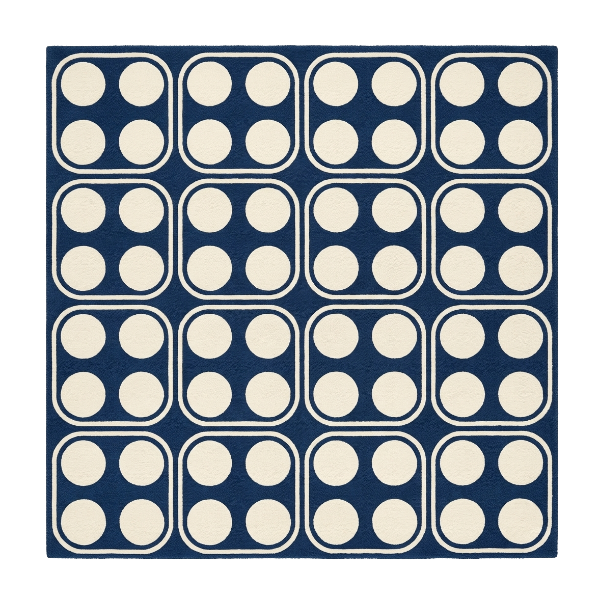 Four on a Dice Square Hand Tufted Wool Rug 