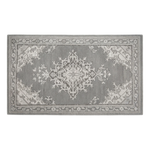 Frosted Slate Medallion Hand Tufted Runner Rug