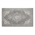 Frosted Slate Medallion Hand Tufted Runner Rug - studio photo