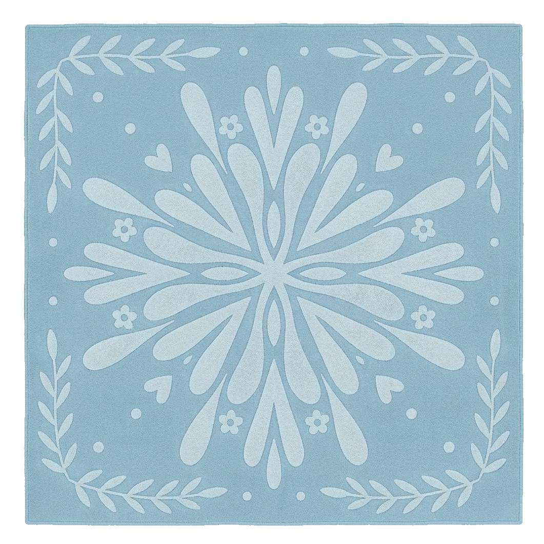 Frozen Starburst Square Hand Tufted Wool Rug