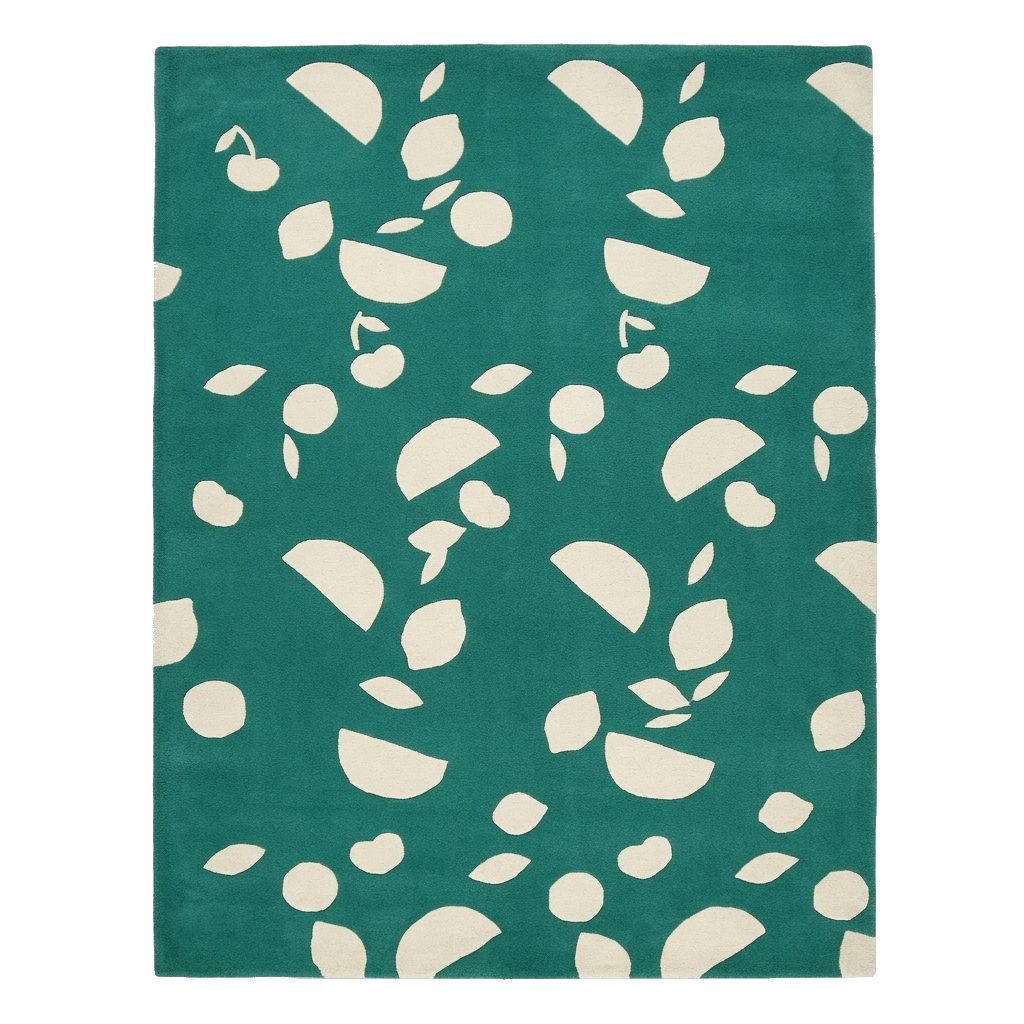 Fruit Silhouette  Hand Tufted Wool Rug 