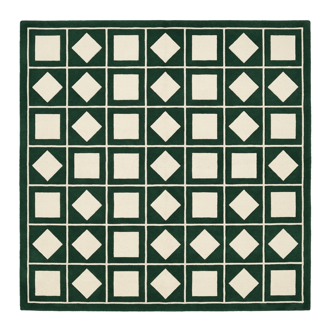 Fun Cubes in Green Square Hand Tufted Rig