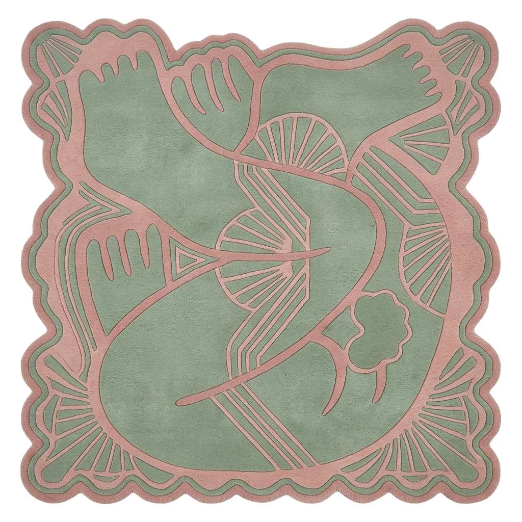 Garden Layout Hand Tufted Wool Rug 