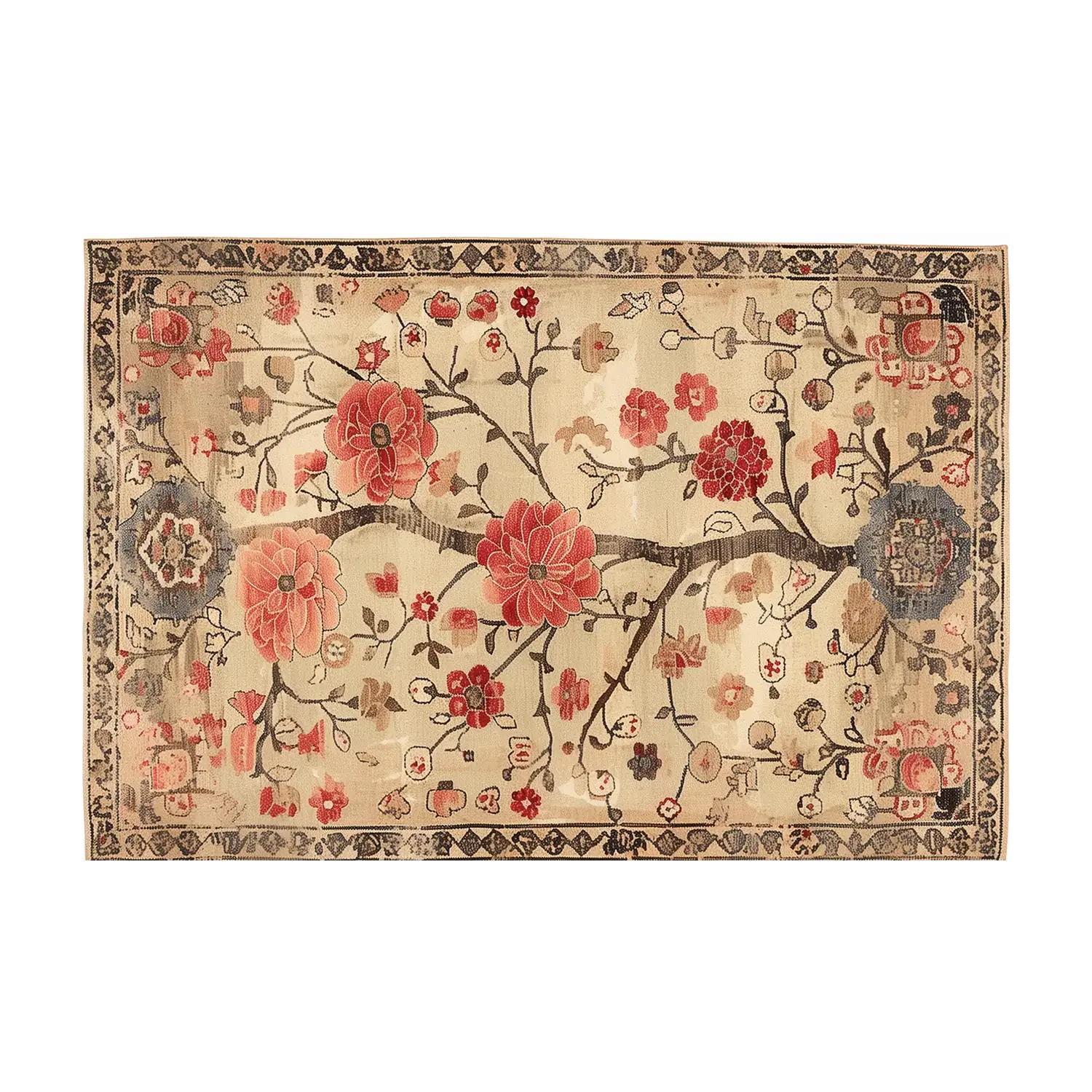 Garden of Splendor Knotted Wool Rug
