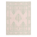 Geometric Tree Motif Hand Knotted Rug 